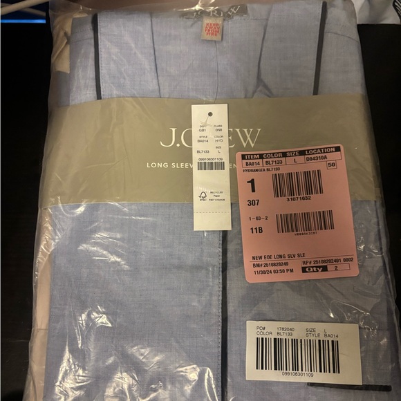 J. Crew Soft Blue Women's Pajama Set - Picture 4 of 4